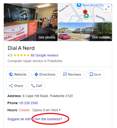Own this Business Google Business Profile Dial a Nerd Pukekohe